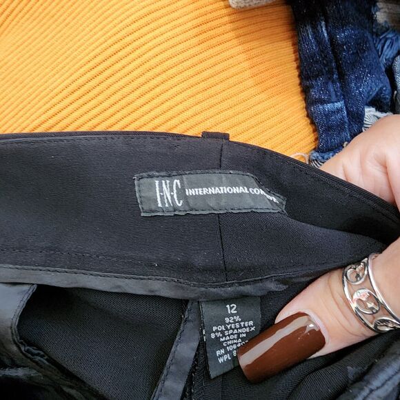 International Concepts Women's Black Dress Pants Workwear Size 12 x 34 Slacks - Picture 5 of 6